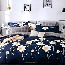 Ketostics 300 TC Premium Quilt Cover Double Bed with Zipper Blanket Cover/rajai Cover/Duvet Cover King Size Glace Cotton Warm Stuff (King Size Dohars) 90x100 Inches DS-04-image-90