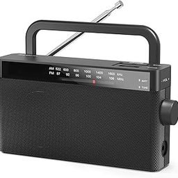 Radio Portable AM FM, Transistor Radio AM FM Radio Portable with Excellent Reception and Loud Speaker, Small Radio Battery Powered or DC USB, Portable Radio with Headphone Jack - Goodes-4