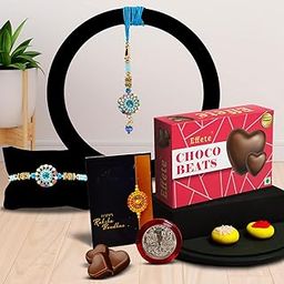 Vacalvers Bhai Bhabhi Rakhi Combo With Chocol Beats 32gm With Pooja Coin & Greeting Card | Bhabhi Stylish Rakhi | Rakhi With Gift | Rakhi With Chocolates | Rakhi For Bhabhi | Lumba Bhabhi Rakhi (K1_455_CB32)-image-12