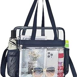 Clear Tote Bag, Clear Bag Stadium Approved, Transparent See Through Clear Tote Bag for Work, Sports Games,Gym-image-68