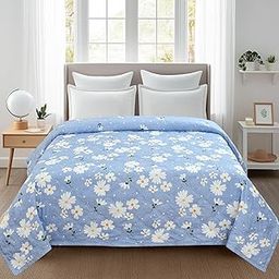 Harbell Home Ultrasonic Soft Reversible Quilted AC Comforter/Quilt for King Size Double Bed (95x95 Inch), 120 GSM, Breathable Cozy Bedspread/Bed Cover, Perfect for Cuddling & Gifting, Sky Blossom-image-36