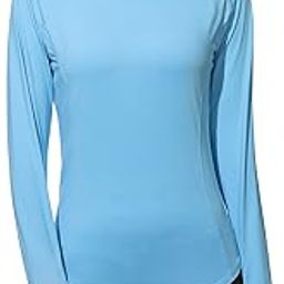 Women's Long Sleeve UV Sun Shirts UPF 50+ Workout Swim Rash Guard Tops, Long Sleeve: Blue, Small-image-34