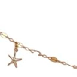 Dainty Starfish Charm Anklet, 18K Gold Plated Alloy Chain, 22 cm-image-2