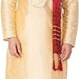 Men's Banarasi Crush Silk Dupatta Stole for Sherwani Kurta in Double Tone Color White and Maroon.-picture-10