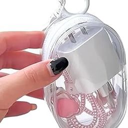 GadgetBite Travel Cable Storage Pouch PVC Bag Compact Clear Organizer for Chargers, Earphones & Data Cables Portable Storage Solution for Travel, Transparent Data Cable Management (White)-29