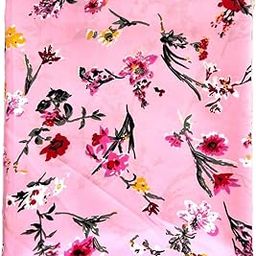 Khushboo Women's Multicolor Printed Crepe Unstitched Fabric (5 Meters) for Kurti, Gown, Skirts, Shirts, and Palazzo Dressmaking (Pink)-image-19