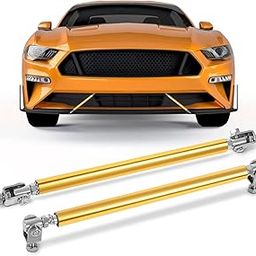 Golden Big Front Splitter Support Rods Adjustable Strut Rods Tie Bars for Cars Vehicles, 8''-11'' Automotive Replacement Bumper Lip 2PC Splitter Bars Universal Fit-20