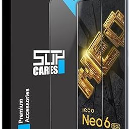Military-Grade Gorilla Tempered Glass Screen Protector for iQOO Neo 6, iQOO Neo 6 SE, iQOO 9 SE, iQOO 7 and iQOO 7 Legend (6.62 Inch) With Installation Kit | Edge to Edge Coverage | Black-14