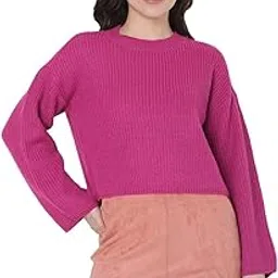 vero moda Women's Acrylic Round Neck Pullover-picture-14