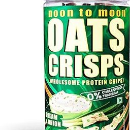 Noon to Moon Oats Crisps (Chips) Cream & Onion Flavour | Nutrient Rich Whole Grain Gluten Free Snack | 150g-image-63