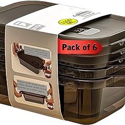 PIXERDOT® Set Of 6 1200ml - Multipurpose Food Storage Container For Kitchen, Airtight & Leakproof, BPA-Free Plastic Food Containers With Lids, Kitchen & Fridge Organizer Storage Container, Food Box-20