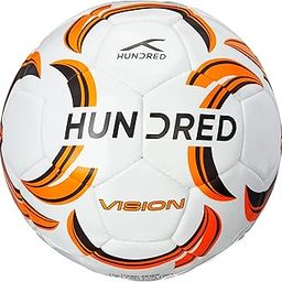 HUNDRED Vision Foot Ball | Size 5 | All-Weather Multi-Terrain Ball | Peak Performance on All Surfaces: Hard Ground, Wet Grass & Turf | Bult for Accurate Passes & Powerful Shots (White/Burgundy/Lime)-image-99
