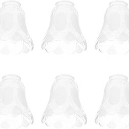 HEAVENGLOW 6 Pcs Replacement Ceiling Vanity Chandelier Frosted Clear Glass Shade-image-68