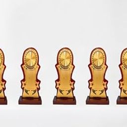 Wooden Momento Two Star 8.50 INCH OR 21.60 CM Size (Pack of 5) Pcs Trophy-image-62