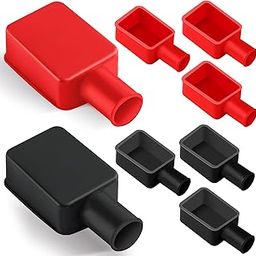 Battery Post Cover 8 Pcs, Battery Terminal Caps Isolate Soft Rubber, Battery Terminal Cover Top Post, Car Battery Terminal Cover for Car Motorcycle Truck by XIOGZAXI-24