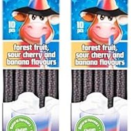 DECADENT FOODS Quick Milk Magic Sipper Forest Fruit Sour Cherry & Banana Powder Tasty Collection Of 3 Fruit Flavoured Straws To Enjoy Drinking Your Milk 2 X 10 Straw (Imported)-picture-6