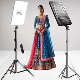 ADZOY Premium RL-19 LED Panel Light with 7 Feet Adjustable Metal Tripod, for Video Photo Studio Lighting | YouTube | Makeup | Live Streaming | Video & Vlogging-picture-21