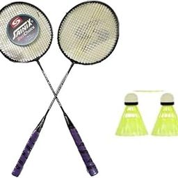 Badminton Rackets Set, 2 Rackets with 2 Nylon Shuttlecocks Free, Blue and Green-picture-15