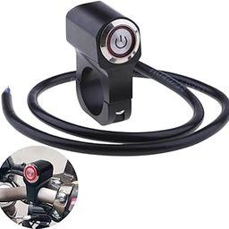Autozap Handlebar On-Off Single Push Switch Button Red Light Indication Waterproof 10 A One Way Electrical Switch (Pack of 1 Number of Switches - 1)-0