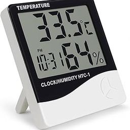 SHIVIT-HTC-1 Digital Humidity & Temperature Monitor - Clear LCD Display, Wall/Table Mount, Battery Included - Indoor Thermometer Hygrometer-image-73