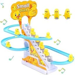 Sky Tech® Ducks Slide Toys for Kids - Ducks Chasing Race Slide Game Set - Small Ducks Stair Climbing Toys for Kids, Escalator Toy with Lights and Music - 3 Duck Included (Ducks Slide)-10
