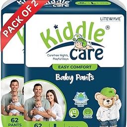 Kiddle Care Easy Comfort Baby Diaper Pants | Large (L) | 9-14 Kg | Pack of 2 | 124 Pieces | Up to 12 Hours Protection, Prevents Leakage, Wetness Indicator-image-19