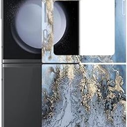 AtOdds Mobile Skin Sticker Wrap | Compatible for Samsung Z FLIP 5 (5G)| Scratchproof Matte Finish | Full Coverage for All Sides & Camera Protection (Blue Marble)-image-25