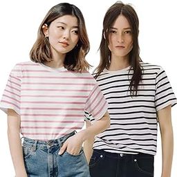 togs & terre Women Oversized Striped T-Shirt Combo (Pack of 2) | 100% Cotton | Soft Breathable Fabric | Half Sleeve | Casual Everyday Wear (Art No. Stripe) A5-picture-14