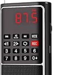 Leting Portable Radio with Mp3 Speaker, Radios Porable FM,FM Radio Support Tf Card/USB/Music Recording, Rechargeable Battery Powered Mini Radio,FM Radio with Best Reception(Black)-15