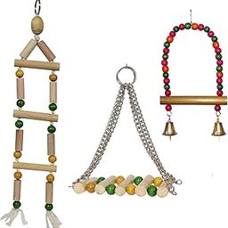 Jainsons Pet Products® Bird Toy Parrot Chewing Toys-Hanging Bell Bird Cage Toys Suitable for Small Parakeets, Cockatiels, Conures, Finches, Budgie, Macaws, Parrots, Love Birds (Pack of 3)-image-22