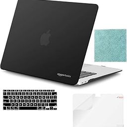 Amazon Basics Hard-Shell Laptop Cover for MacBook Air 13.6 inch 2022 Release (A2681 M2) | Includes TPU Keyboard Skin Cover & Screen Protector (Black Glitter)-1