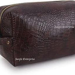 Men Toiletry Pouch for Men - Waterproof Leather Pouch for Men & Women | Shaving Kit Bag & Grooming Travel Toiletry Bag | Toiletries Organiser-image-97
