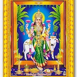 Pavan Photo Laminations Goddess Lakshmi Devi Gruha Gruhalakshmi Cow Wall Painting Framed Home Decor (Wood,Matte,Gold,Big Size,10 x 12 Inch) R364M-image-29