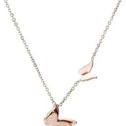 Pendant for Women and Girls Rose Gold Pendant Necklace for Women Western Stainless Steel Butterfly Long Chain Pendants Jewellery for Women Birthday Gift for Girls Anniversary Gift for Wife-311-image-22
