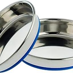 Royale Cat Dish Bowl, Anti-Skid Stainless Steel Bowls for Puppy and Cat with Blue Rubber Base, Food & Water Bowl, Dog Food Bowl, Feeding Bowl for Dogs, Cats - (200 Ml x Pack of 2)-22