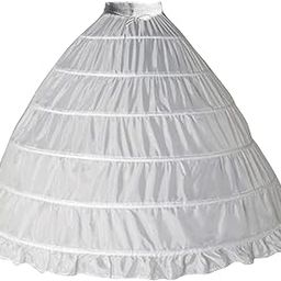 6 Hoop Women's Polyester Skirt Shapewear Petticoat Underskirt for Wedding Dress Shapewear Undergarments Petticoat, Bridal Ethnic Wear Dress Ball Gown Shape Wear Dress Crinoline Shaper White-image-24