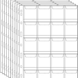 Lewano Coin Collecting Pages 20 Pockets Per Sheet (Pocket Size 5 * 4cm) Standard 9Hole Coin Pocket Inserts Collecting Sleeves for Coins (30 Sheet)-28