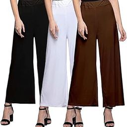 Combo Pack of 3 Malai Lycra Palazzo for Women & and Girls-image-51