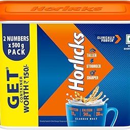 Horlicks Health & Nutrition Drink 500 g Classic Malt (Combo Pack of 2), For immunity and 5 signs of growth - With Free Container Offer-11