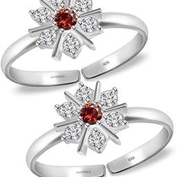 (Formerly MJ Designer Multi CZ Adorned Silver Toe Rings in Pure 92.5 Sterling Silver for Women | Chandi Bichiya | Gift for Her | With Certificate of Authenticity |-image-14
