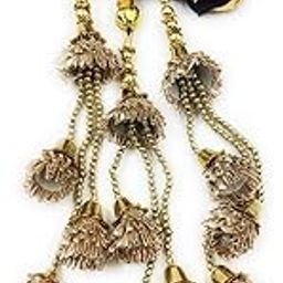 Traditional Gotapatti Hair Paranda Black & Gold, 1 Pc | Lightweight Yet Heavy Look | Mirror Work with Golden Dori | Ethnic Braid Accessory for Women & Girls-image-57