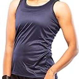 Women's Lycra and Spandex Tank Top I Round Neck Sleeveless Plain T-Shirt I Slim Fit Solid Racer Back Stretchable Workout Tops I Activewear for Running Sports Gym Exercise Women & Girls-image-95