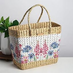 Habere India-All the Cultures Fabricating India Picnic Baskets | Lunch Basket | Cane or Jute Basket | Seagrass Gifting baskets | Wicker Handbag | Shopping Tote Bag (Design 06: L39 x W18 x H29 cm)-image-22