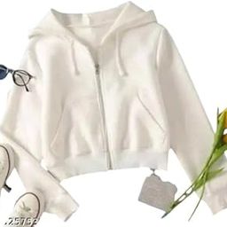 Women's Solid Zipper Hooded Sweatshirt-image-21