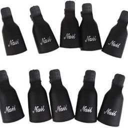 HEAVENGLOW 3x10x ABS PVC Nail Art Soak Off Clip Cap Gel Polish Remover Wrap Tool Black-picture-56