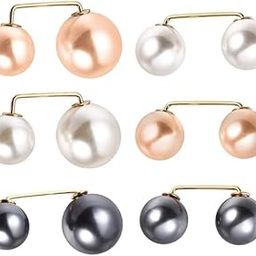 6 Pcs Pearl Brooch Safety Pins for Women, Anti-Exposure Shawl Clips & Sweater Pins, 2 Styles Elegant Artificial Pearl Brooches for Dress, Cardigan, Scarf – Wedding Party Accessories-21
