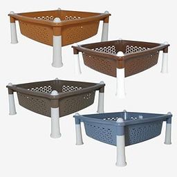 Simply Home Sorto Multipurpose Plastic Storage Rack | 1 Shelf Stackable Organizer Basket Rack for Fruits,Vegetables, Stationery, Toys | Kitchen, Home & Office Use |Pack of 4 | Camel Brown Coffee Grey-image-60