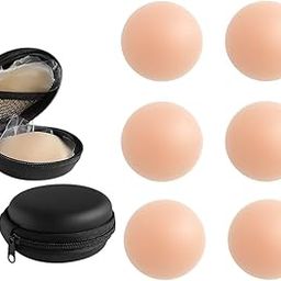 Xaitu Silicone Nipple Covers for Women | Invisible, Reusable, Sweatproof Stick-On Pasties | No Show, Skin Tone Nipple Covers for Backless Dresses|-image-57