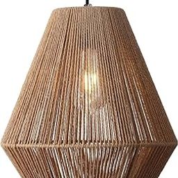 Moon DAZZLE Modern Woven Hanging Rattan PendantLamps I Best use for Outdoor, Restaurants & Indoor I Home DecorLamps I Beize Color Ceiling Light BohoLamps (Raffia Pendant Light)-image-30