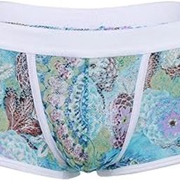 Men's Floral Print Sheer Lace Boxers Underwear Underpants XXL Lake Blue | Clothing Shoes & Accessories | Mens Clothing | Underwear | 1 Piece Men Boxers Underpants-image-32